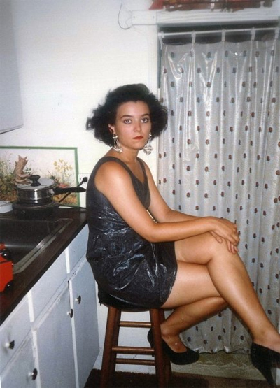 Me in W.D.'s kitchen circa 1989...interesting island wear, eh?
