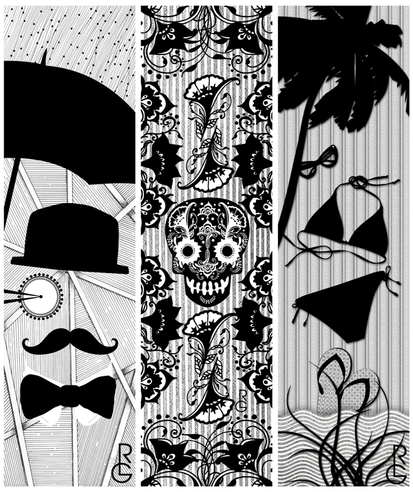 Designs by Artist R.L. Gibson for The Dark Slide exhibit in Dubuque, Iowa!