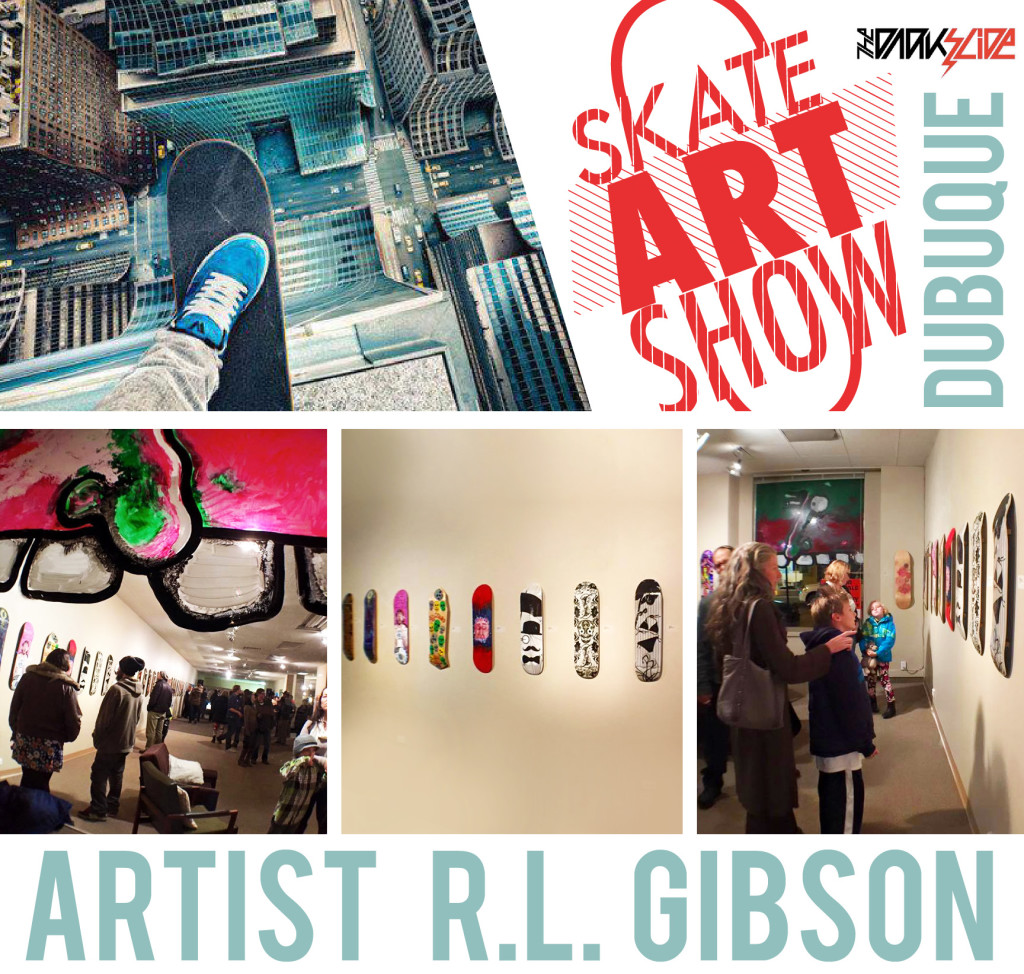 Artist R.L. Gibson at Dubuque Area Arts Collective's Skate Art Show!