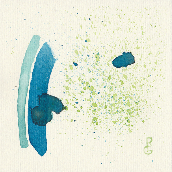 Disperse (watercolour, 5"x5") by Artist R.L. Gibson for Day 19 of the 