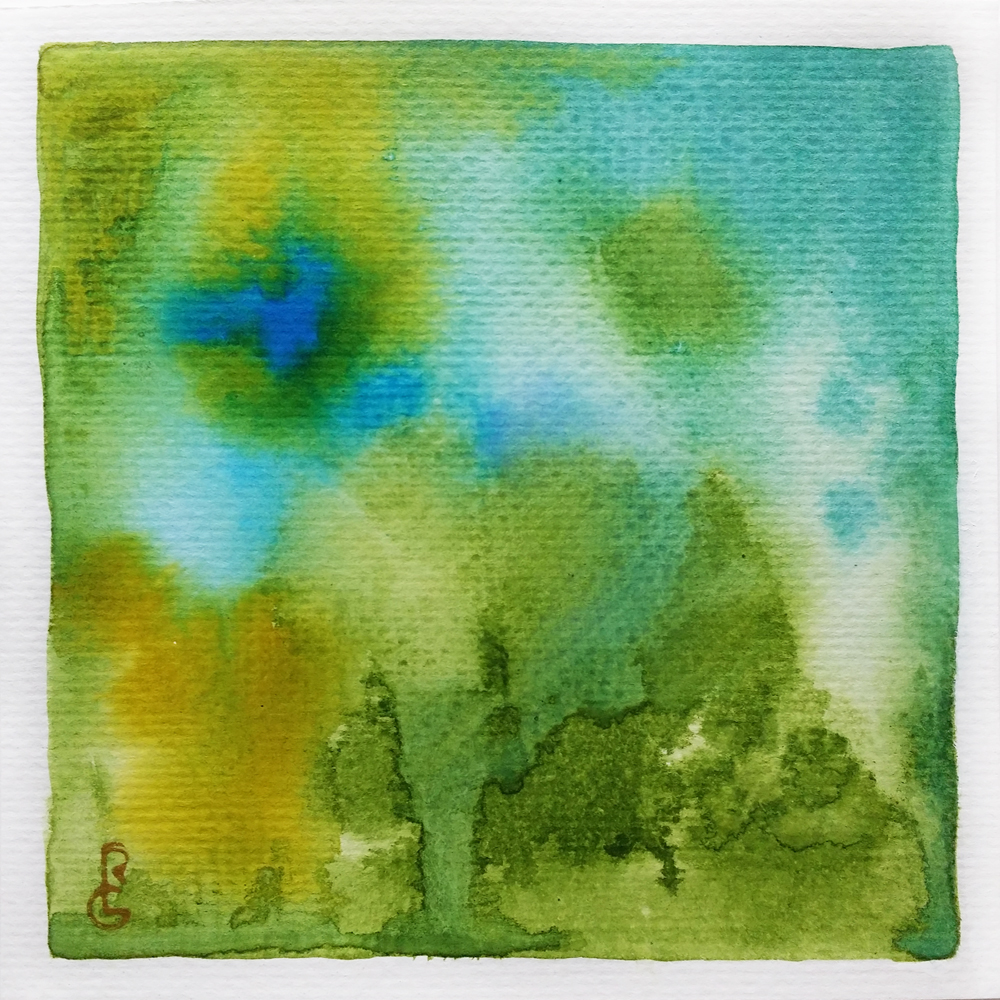 "Puddle" by R.L. Gibson (6"x6" watercolor on 140lb. coldpress)