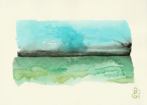 10 04 17, watercolor, by R.L. Gibson SOLD