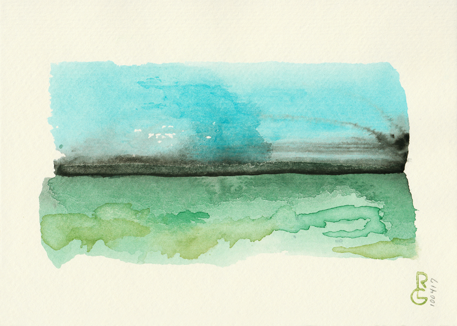 10 04 17, watercolor, by R.L. Gibson SOLD