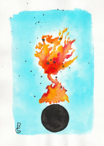 Fall, 5x7 watercolor on 90# paper, by R.L. Gibson