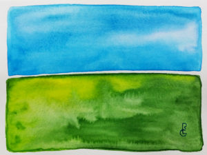 "Cheraw Green" (5"x7" watercolor on 140lb waterpress) by R.L. Gibson