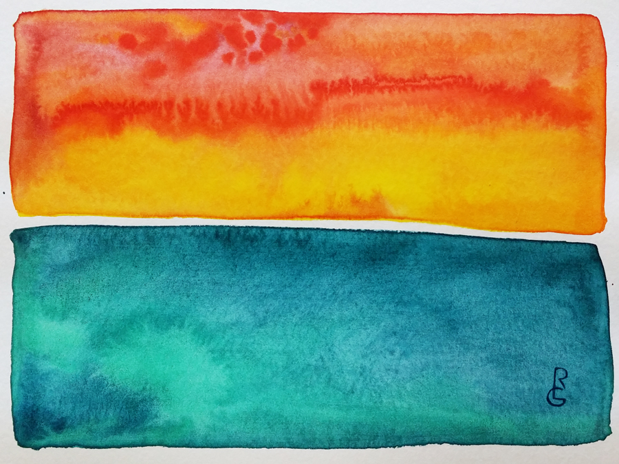 "Santee Sunset" (5"x7" watercolor on 140lb waterpress) by R.L. Gibson